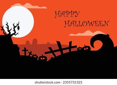 Fröhlicher Halloween-Hintergrund mit Kürkins, Fledermäuse und gruselige Halloween-Nachtszenen, SHOTLISTspooky