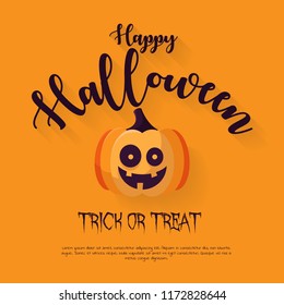 Happy Halloween Background with 
pumpkins. Vector Illustration
