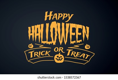 Happy Halloween Background with pumpkins. Vector Illustration