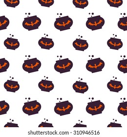 Happy Halloween Background. Seamless pattern. Collection of seamless patterns in the traditional holiday colors. 