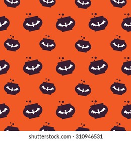 Happy Halloween Background. Seamless pattern. Collection of seamless patterns in the traditional holiday colors. 