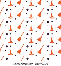 Happy Halloween Background. Seamless pattern. Collection of seamless patterns in the traditional holiday colors. 