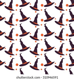 Happy Halloween Background. Seamless pattern. Collection of seamless patterns in the traditional holiday colors. 