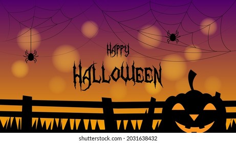 happy halloween  background in silhouette style