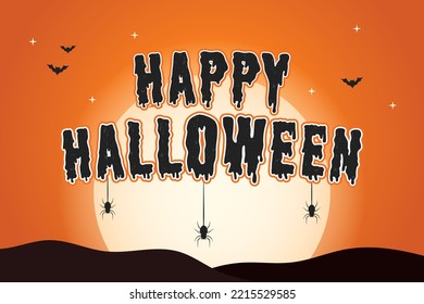 Happy Halloween Background, Halloween Background, Halloween Spider Vector, Spider Icon, Scary Banner, Halloween Wallpaper, Vector Illustration Background