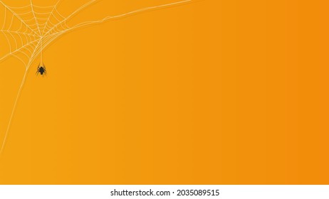 Fröhlicher Halloween-Hintergrund mit Spinnennetz und Kopienraum, Vektorgrafik