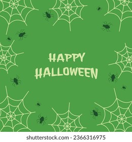 happy halloween background with spider web icon, vector design for poster, social media, greeting card.