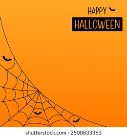 Happy Halloween background with spider web