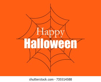 Happy Halloween, background with spider web. Vector illustration
