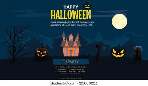 Happy Halloween Background template illustration  design