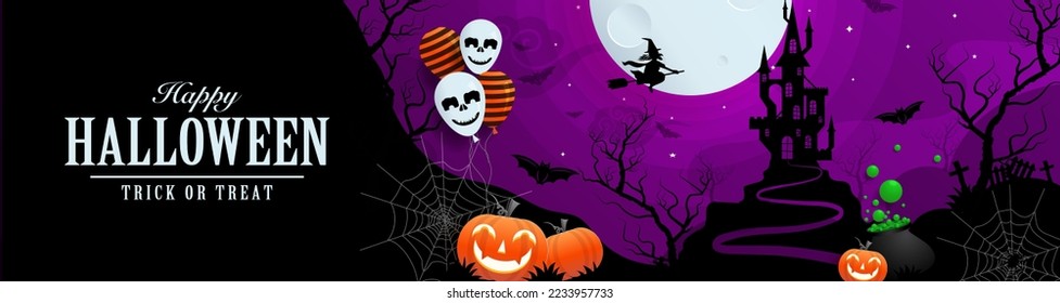Feliz plantilla de fondo de Halloween con calabaza.