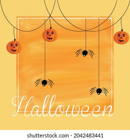 Feliz Plantilla de fondo de Halloween con Luna Roja y Bats