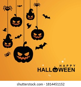 feliz fondo de halloween. diseño vectorial de halloween. silueta de calabaza. es adecuado para el diseño de su proyecto.  