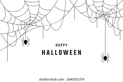 happy halloween background vector design, spider web