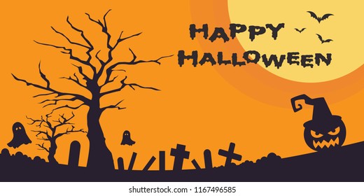 Happy halloween background vector illustration