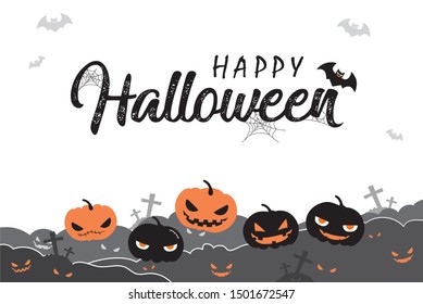 Happy Halloween background, Vector illustration.