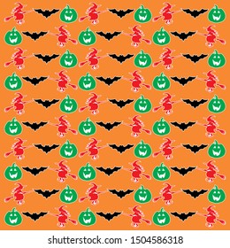 Happy Halloween Background vector illustration. Halloween with an orange background.