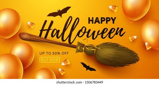 Happy Halloween background. Vector illustration.
