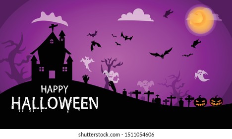Happy Halloween  background vector illustration