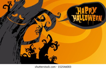 Happy halloween background, vector illustration.