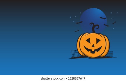 Happy Halloween, Halloween background, Vector illustration, Halloween banner dark blue