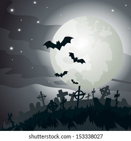 Happy Halloween Background. Vector Illustration