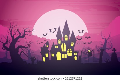 Happy halloween background, Halloween vector illustration. 