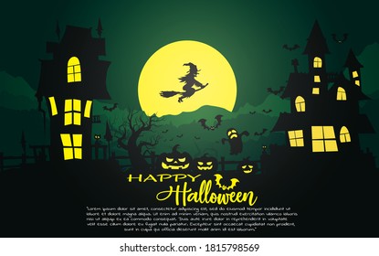 Feliz fondo de halloween, ilustración vectorial de Halloween. 