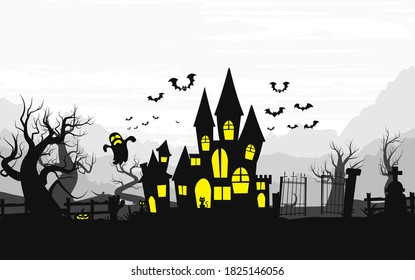 Happy halloween background, Halloween vector illustration. 