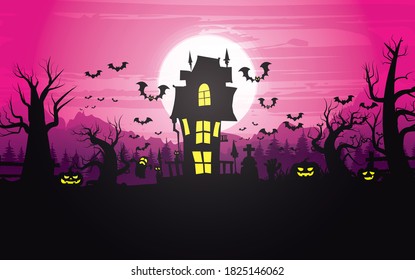 Happy halloween background, Halloween vector illustration. 