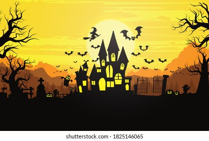 Happy halloween background, Halloween vector illustration. 