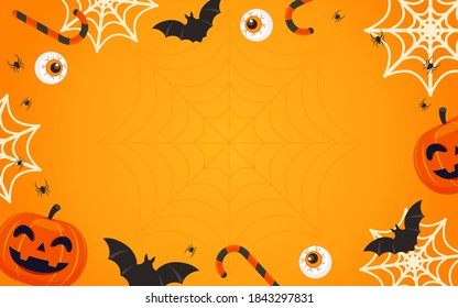 Happy Halloween Background Vector Illustration Spider Stock Vector ...