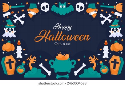 Feliz Halloween Ilustración vectorial de fondo