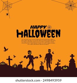 Fondo feliz de Halloween, Ilustración vectorial de Halloween.
