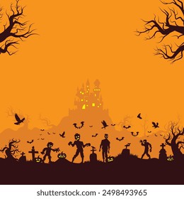 Happy Halloween background, Halloween vector illustration.