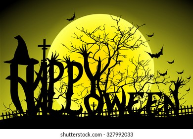 Happy Halloween background, vector illustration