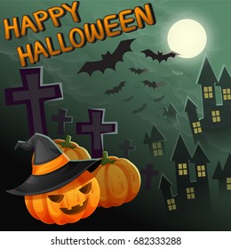 Happy Halloween background, Vector illustration