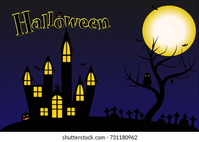 Happy halloween background. Vector illustration