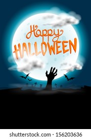 Happy Halloween Background vector with spooky elements.