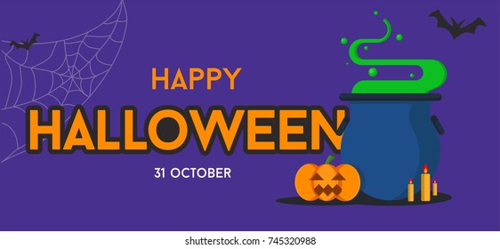 happy halloween background vector style flat graphic