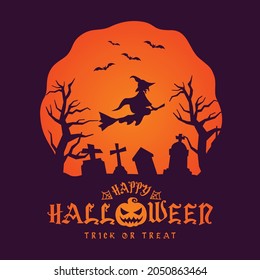 Happy Halloween Background Wallpaper Witches Vector Stock Vector ...