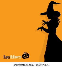 Happy Halloween Background With Witch 