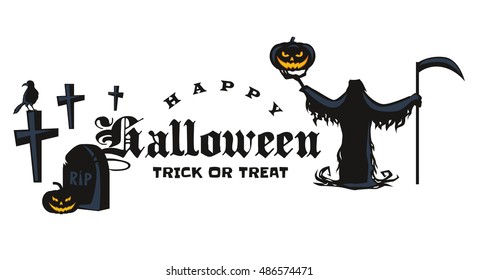 Happy Halloween Badge or Label