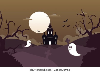 Feliz Halloween con fondo de globo. Ilustración vectorial.