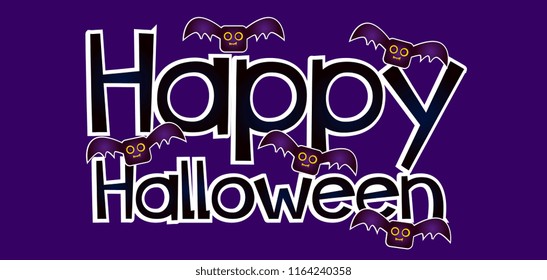 happy halloween banner or background for halloween party or event with cute monster or character. beautiful greeting card, background, banner, poster or flyer vector