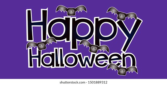 happy halloween banner or background for halloween party or event with cute monster or character. beautiful greeting card, background, banner, poster or flyer vector
