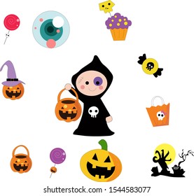 happy halloween banner or background for halloween party, beautiful greeting card, background, banner, poster or flyer vector