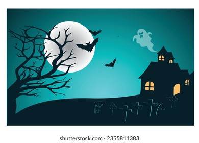 Happy Halloween banner or Halloween Background Vector Design 