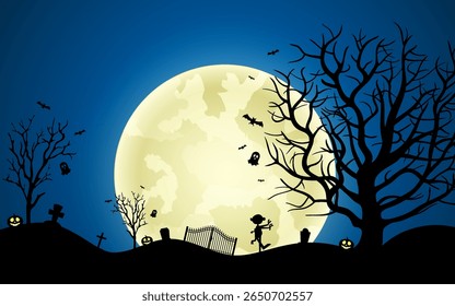 Happy halloween banner background. vector illustration.