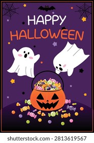 Happy halloween banner and